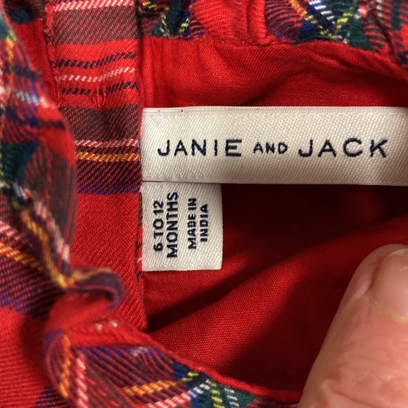 Janie and jack red Bradbury plaid 2 pc set 6-12m - Picture 6 of 13